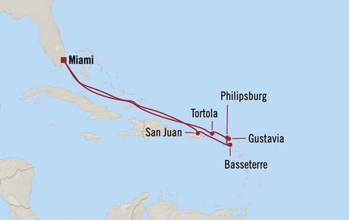 Itnerary Map for Oceania Cruises Allura Voyage ID ALU260226
