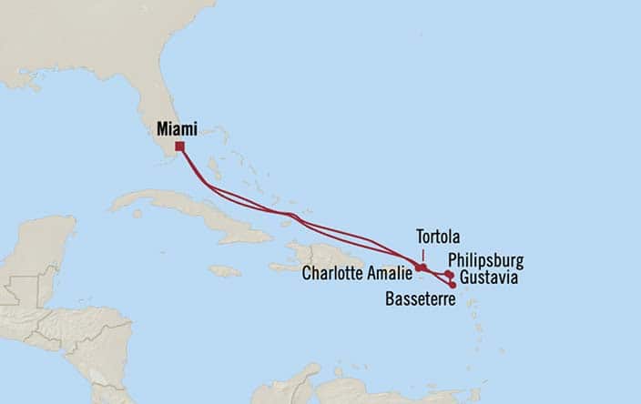 Itinerary Map for Oceania Cruises Allura Voyage ID ALU261202