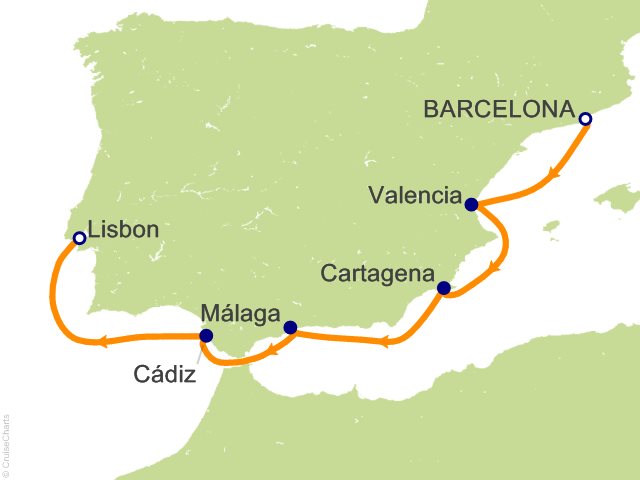 Aurelia December 28-January 4 2027 itinerary map