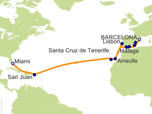 Aurelia December 28-January 18 2027 itinerary map