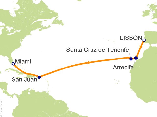 Aurelia January 4-18 2028 itinerary map