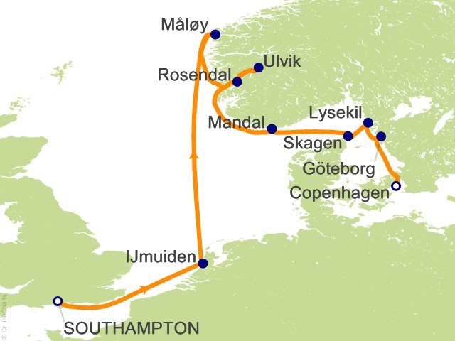 Aurelia August 11-22 2028 itinerary map