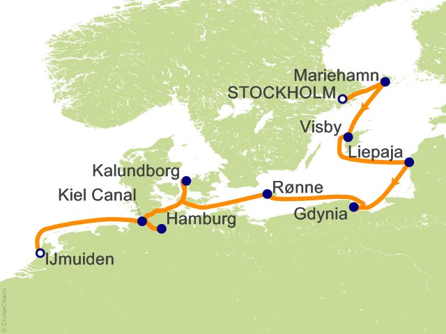 Aurelia September 1-12 2028 itinerary map