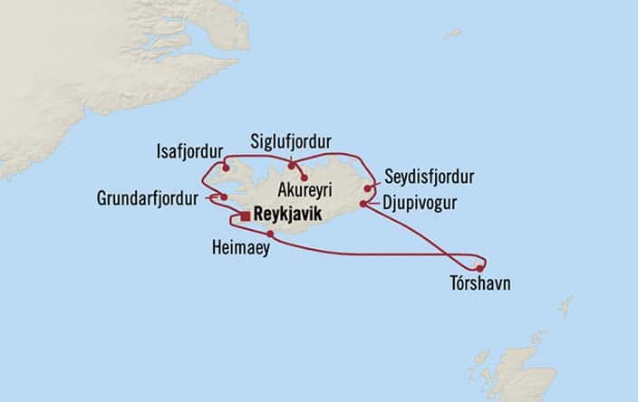 Itinerary Map for Oceania Cruises Insignia Voyage ID INS270704