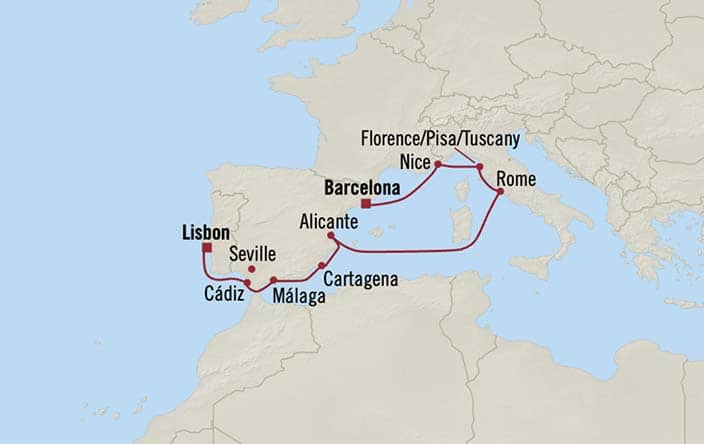 Itinerary Map for Oceania Cruises Nautica Voyage ID NAU260601.jpg