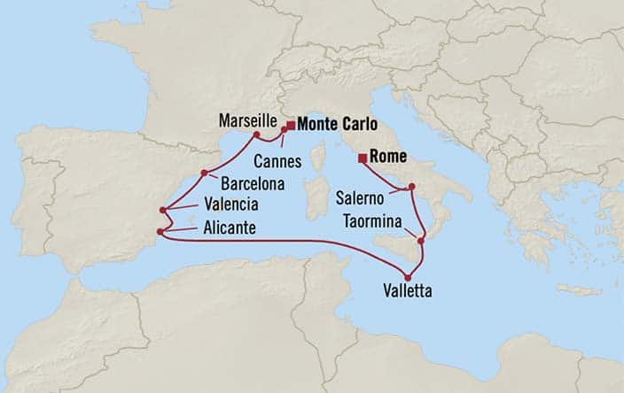 Itinerary Map for Oceania Cruises Nautica Voyage ID NAU260702.jpg