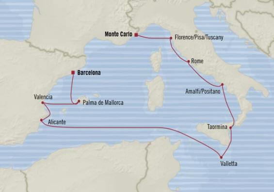 oceania riviera cruise ship itinerary