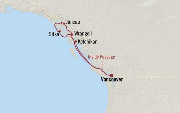Itnerary Map for Oceania Cruises Riviera Voyage ID RVA260905
