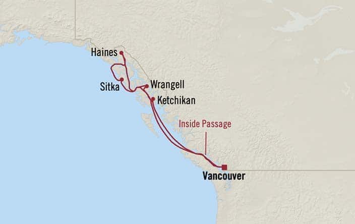 Itnerary Map for Oceania Cruises Riviera Voyage ID RVA260912