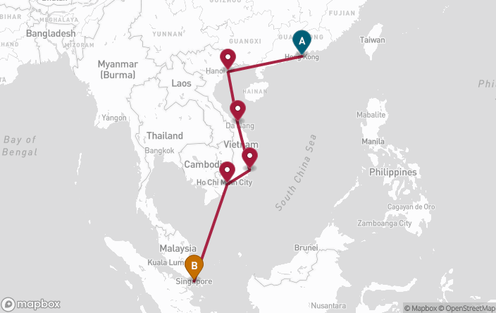 Verified route map for Oceania Cruises Riviera Voyage RVA271116