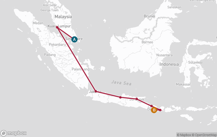 Itinerary Map for Oceania Cruises Sirena Voyage ID SIR260524