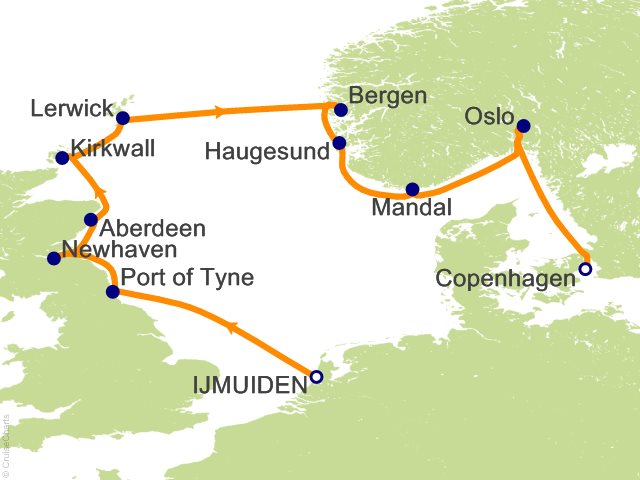 Oceania Sonata itinerary map for voyage SON280429