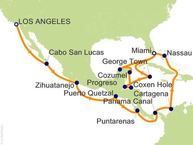 Oceania Sonata itinerary map for voyage SON281203A