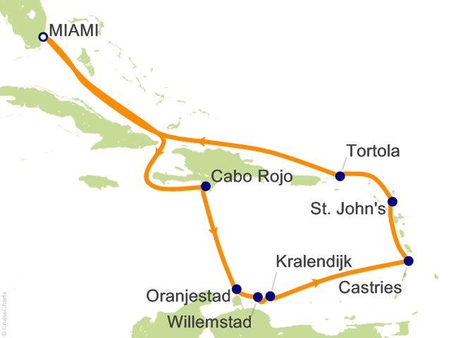 Oceania Sonata itinerary map for voyage SON281228