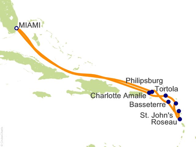 Oceania Sonata itinerary map for voyage SON290111