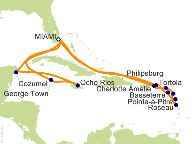 Oceania Sonata itinerary map for voyage SON290111A