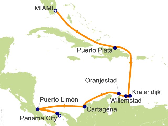 Oceania Sonata itinerary map for voyage SON290130