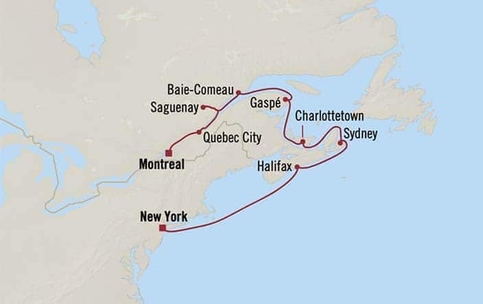 Itnerary Map for Oceania Cruises Vista Voyage ID VIS260914