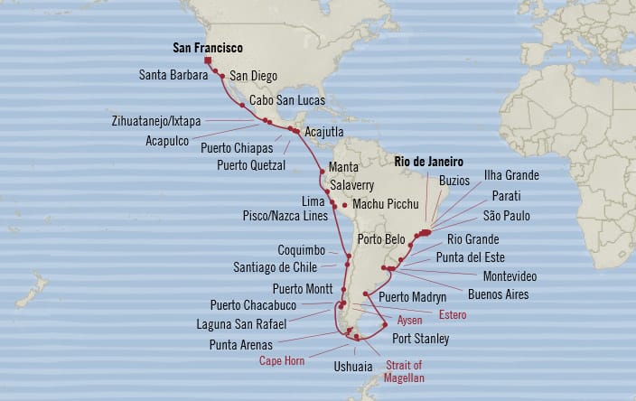 7 Seas Luxury Cruises MAP Oceania Insignia  2025