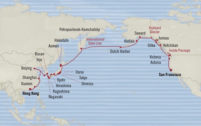 MAP Oceania Insignia Cruises Itinerary 2020