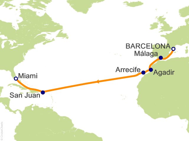 Oceania Allura November 17-December 2 2026 itinerary map