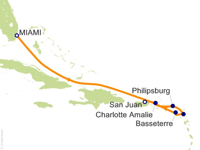 Oceania Allura February 5-12 2027 itinerary map