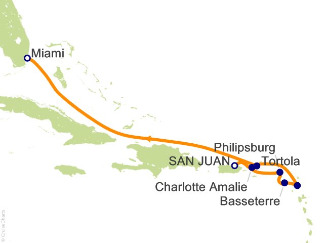 Oceania Allura February 19-27 2027 itinerary map