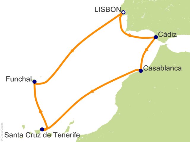 Oceania Allura September 19-26 2027 itinerary map