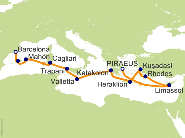 Oceania Allura December 8-20 2027 itinerary map