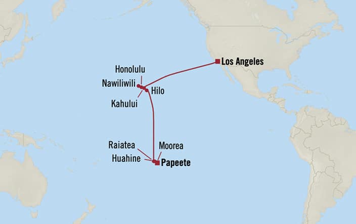 Aurelia February 5-23 2028 itinerary map