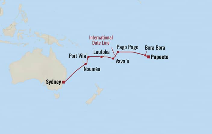 Aurelia February 23-March 13 2028 itinerary map