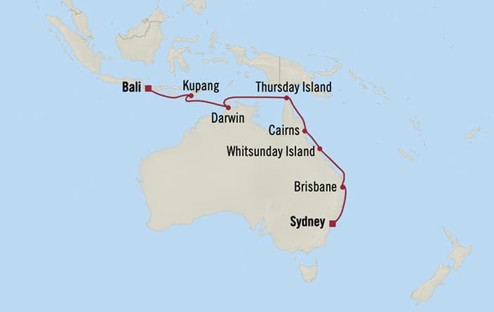Aurelia March 13-27 2028 itinerary map