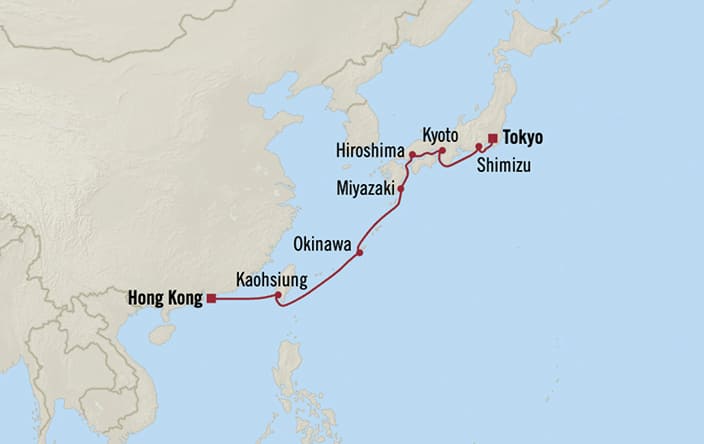 Aurelia April 22-May 2 2028 itinerary map