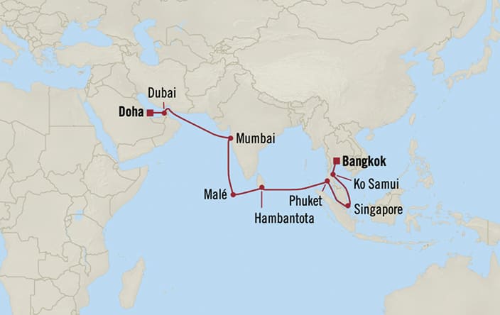 Aurelia May 14-June 2 2028 itinerary map