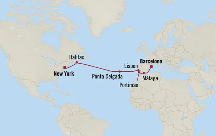 Aurelia July 4-18 2028 itinerary map