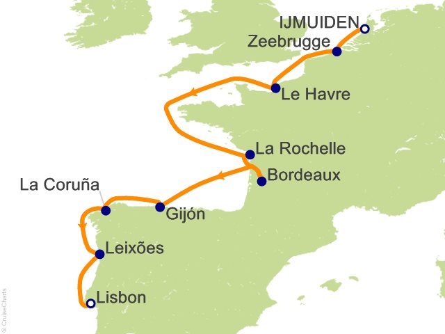 Aurelia September 12-23 2028 itinerary map