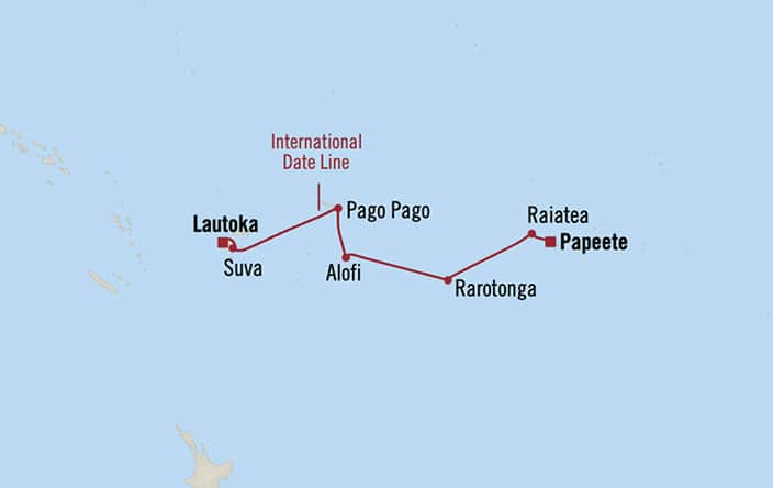 Itnerary Map for Oceania Cruises Riviera Voyage ID RVA261019