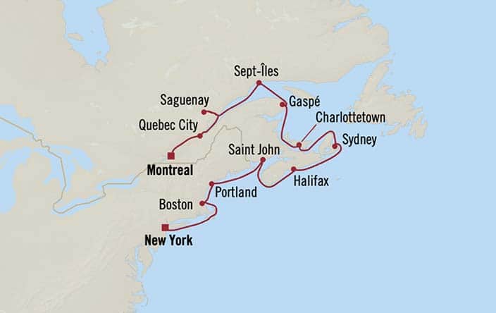 Itinerary Map for Oceania Cruises Sirena Voyage ID SIR271013