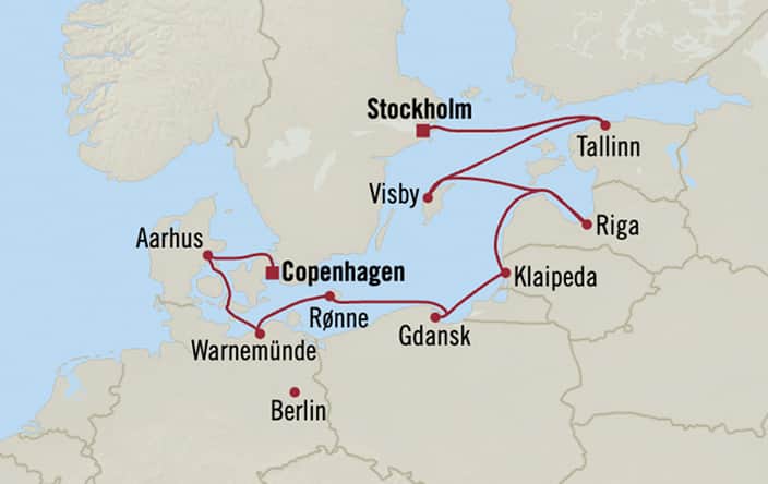 Itinerary map for Oceania Sonata voyage SON280511