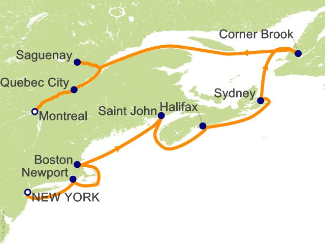 Itinerary Map for Oceania Cruises Voyage ID VIS261006