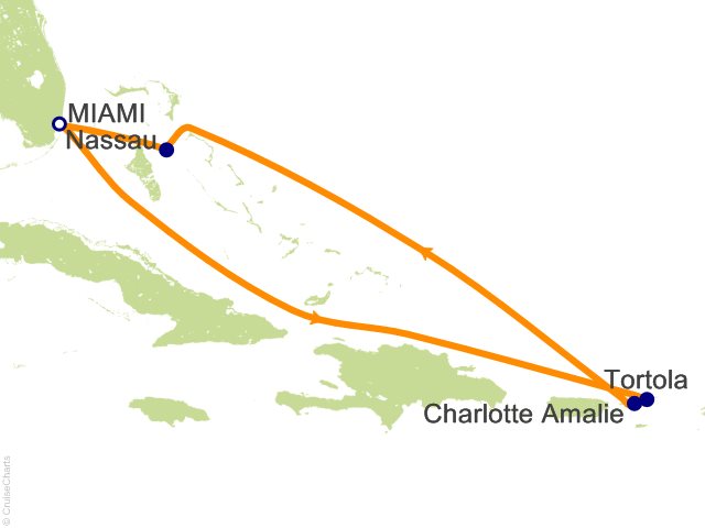 Itinerary Map for Oceania Cruises Voyage ID VIS261221
