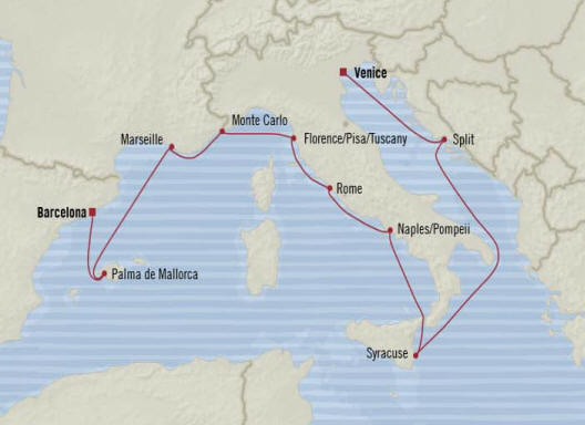 Oceania Cruises Marina Itinerary 2021
