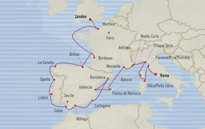 Deluxe Honeymoon Cruises Oceania Marina May 11 June 2 2024 Civitavecchia, Italy to Southampton, United Kingdom