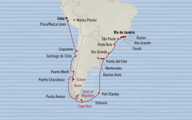 Oceania Cruises Marina Itinerary 2020