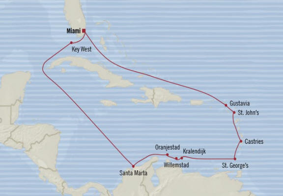 7 Seas Luxury Cruises MAP -  Oceania Regatta 2024