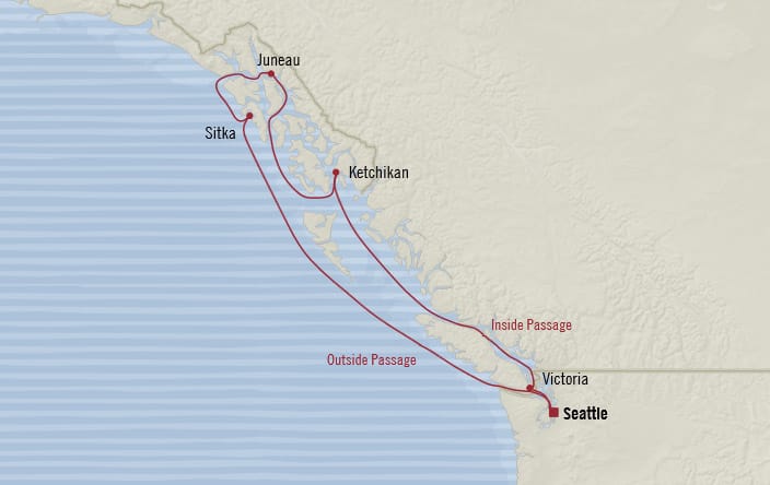 MAP - Cruises Oceania Regatta Itinerary 2019