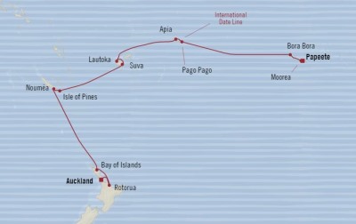 Oceania Sirena April 23 May 9 2017 Cruises Auckland, New Zealand to Papeete, French Polynesia