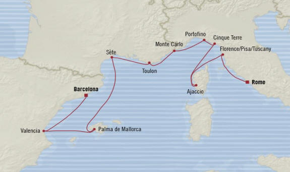 7 Seas Luxury Cruises Oceania Sirena  schedule 2022