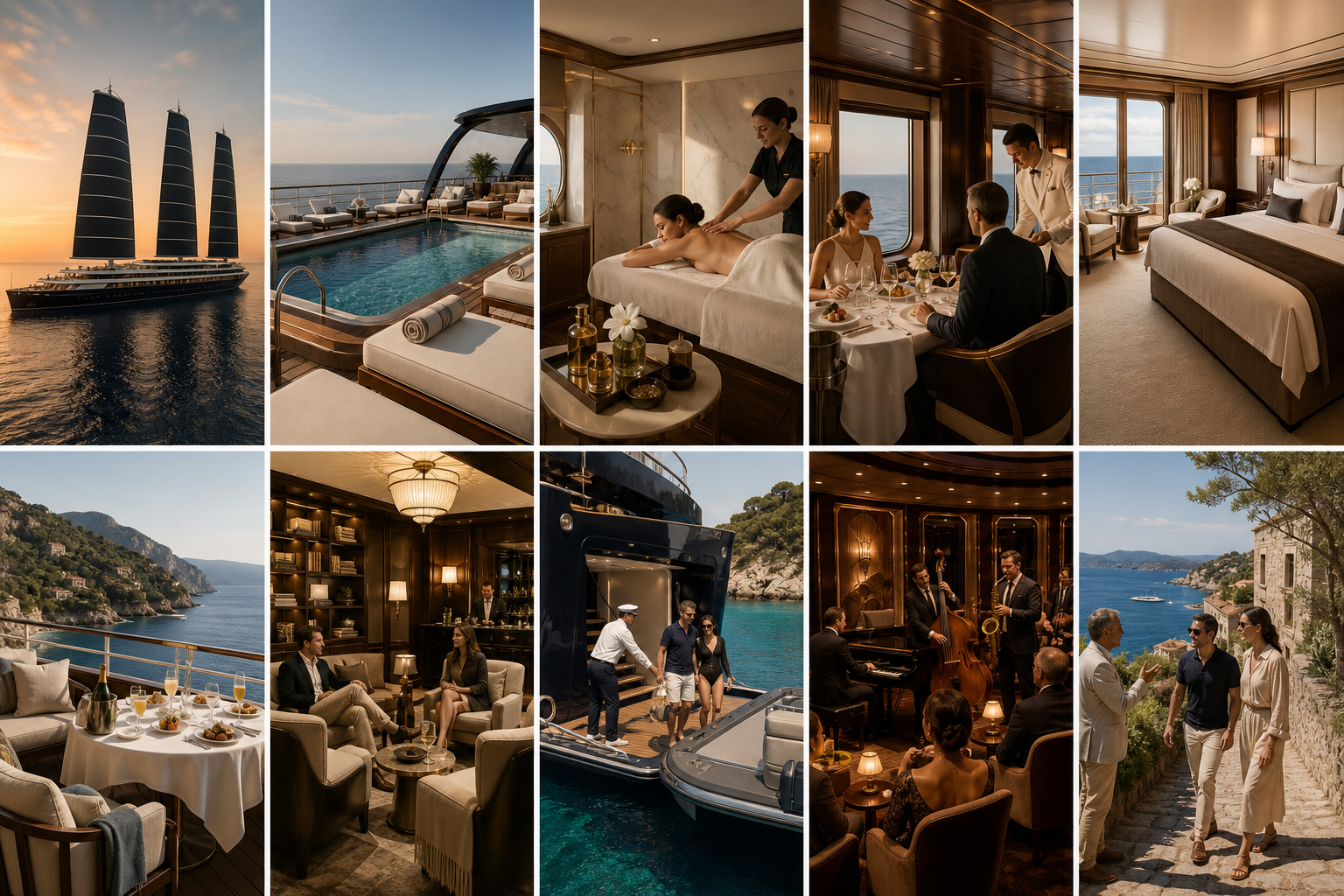 Ten scenes inspired by the Orient Express luxury sailing-yacht experience