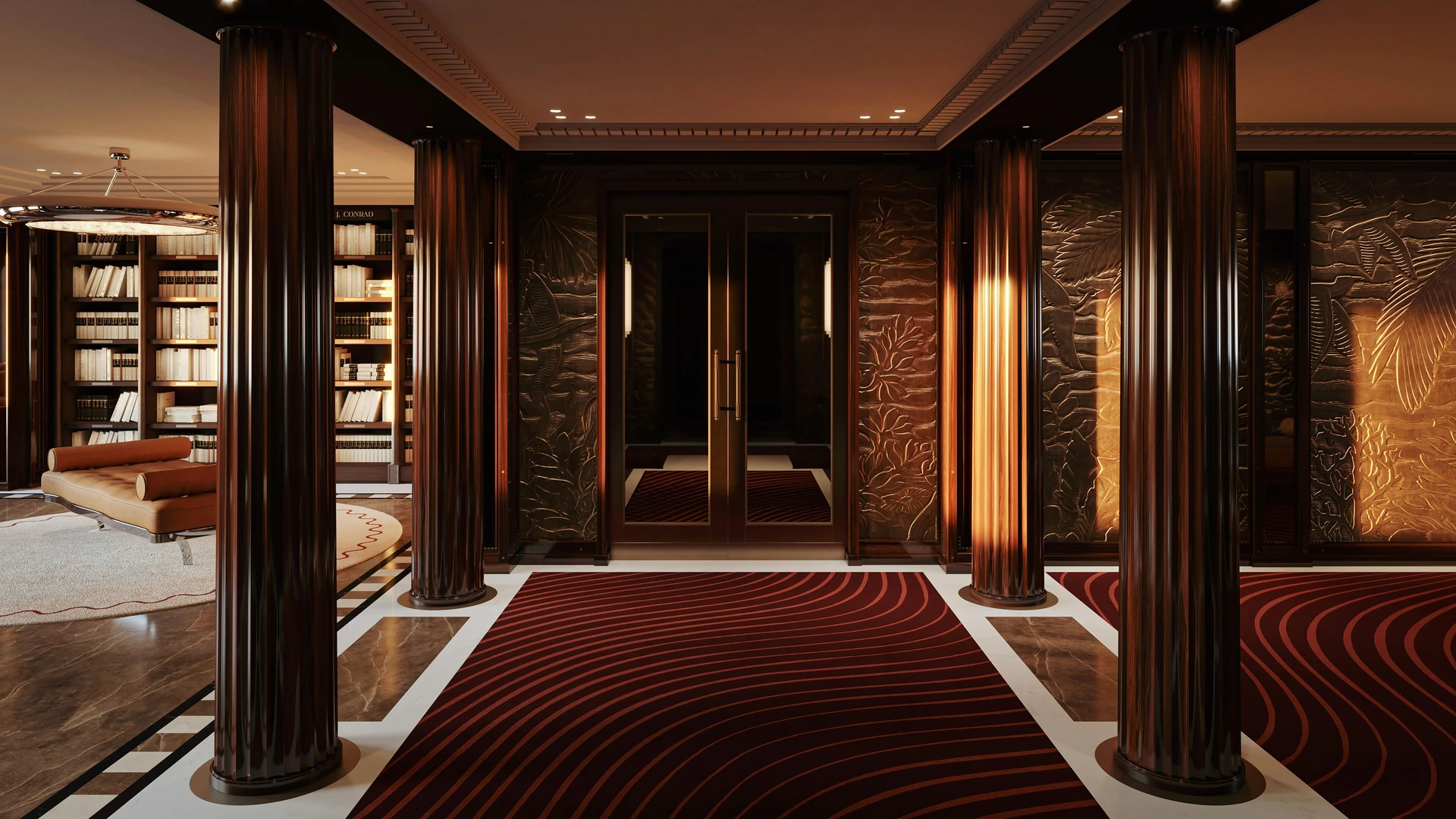 Orient Express Sailing Yachts lobby design presented on the official Olympian page